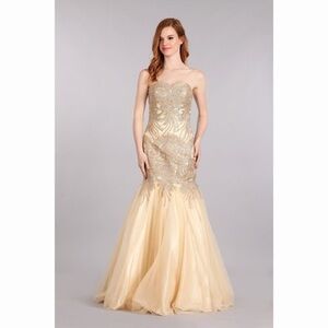 GOLD Lace Mermaid Dress 1697